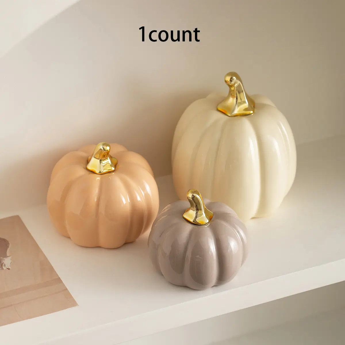 Ceramic Pumpkin Ornament, Minimalist Style, Elegant Desktop Decor, Home, Table, Restaurant, Festival, Party, Hotel Decoration