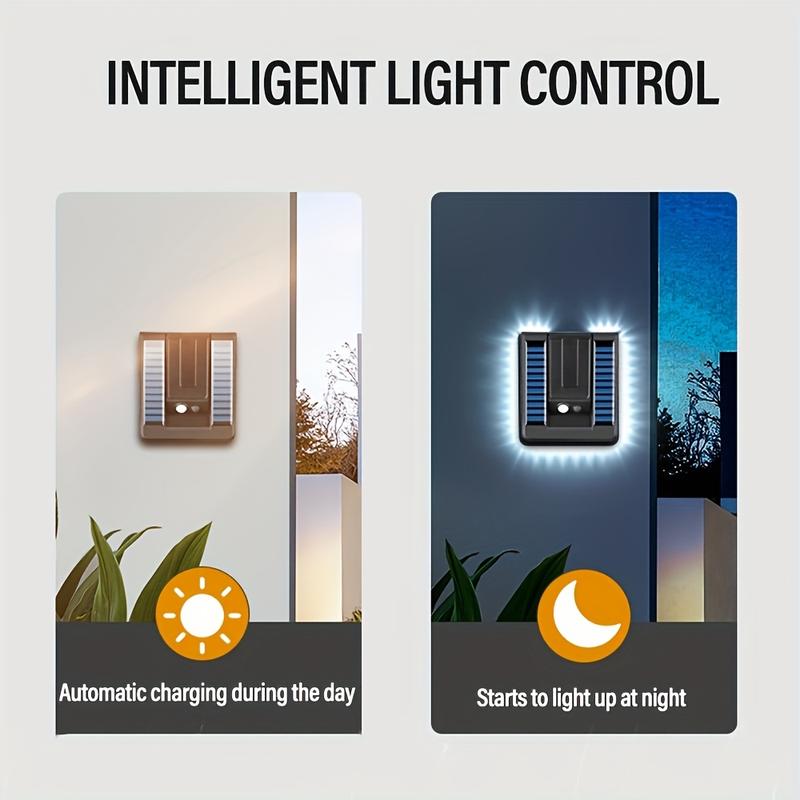 Solar Powered Outdoor Wall Light, Motion-Sensor Wall Light, 120° Wide Angle Lighting Floodlight, Security Light for Garden, Backyard, Garage, Front Fence