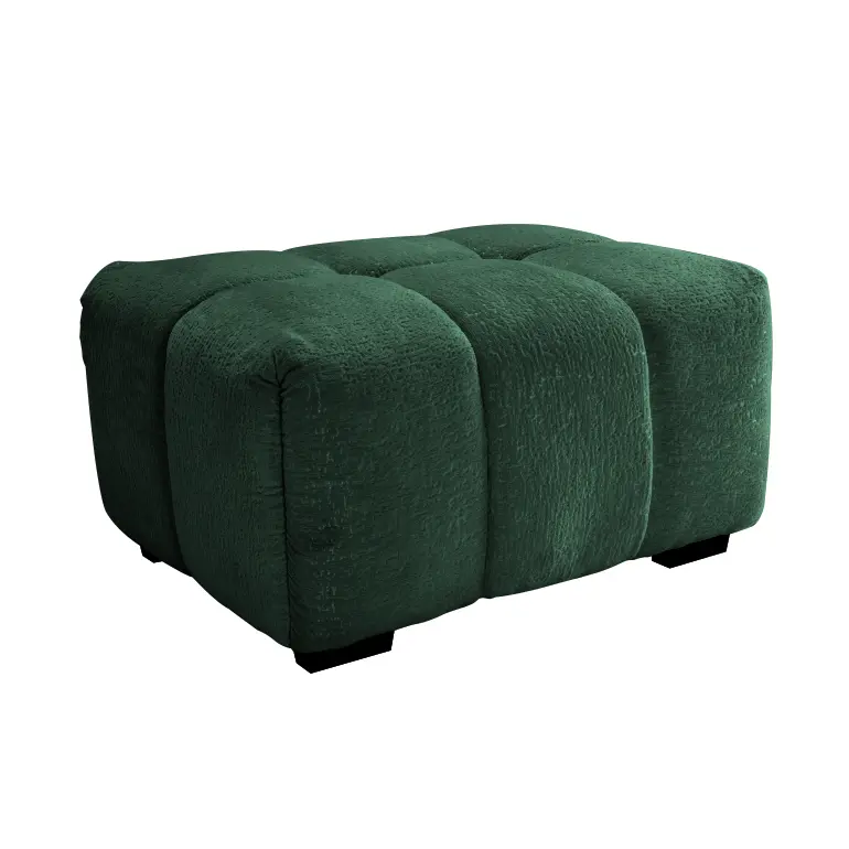 ARCH Green Chenille Sofa with Ottoman, 33 Inch Loveseat Couch for Living Room, Modern Upholstered Fabric Sofa Set, Compact Small Space Furniture, Cozy Tufted Seat with Pillow, Easy Assembly, Living Room Furniture for Apartment, Lounge, Family Room