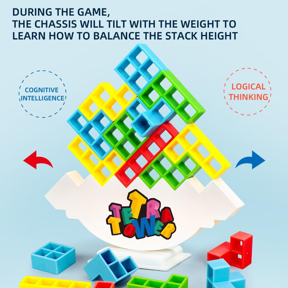 Colorful Building Blocks Toy Set, Balance Stacking Model Building Toy, Parent-child Interactive Toy, Educational Building Toy for Kids, Family Fun Game, Blocks Tower Game, Birthday Gift