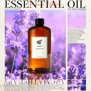 500ML 30% Lavender Essential Oil Refill, Long-Lasting Aromatic Therapy, Suitable for Diffusers and Humidifiers, Home Fragrance Liquid