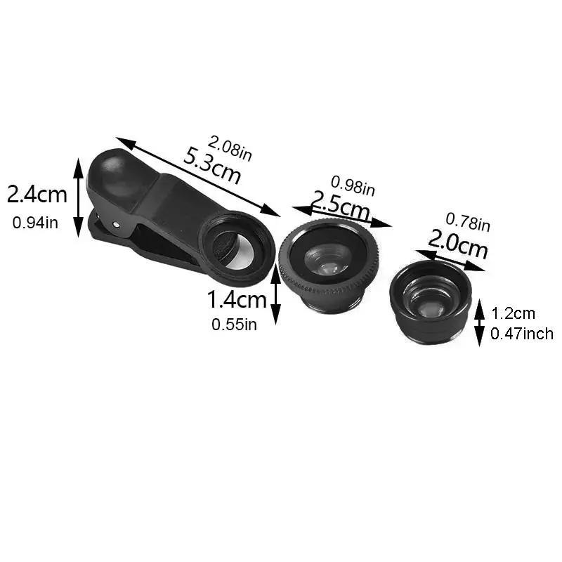 Universal Clip Lens Set, Professional 3 In 1 Mobile Phone Camera Lens, Portable Wide Angle & Fisheye & Macro Lens, Lens Kit for Mobile Phone, Cell Phone Accessories, Phone Lens Filter