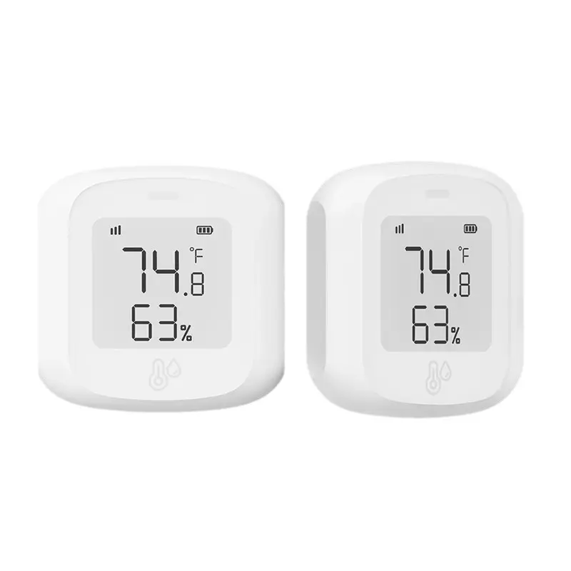 Tuya Smart Wi-Fi Indoor Temperature and Humidity Sensor (5*5cm) - Remote Access Detector with Automatic Linkage for Temperature Control Systems