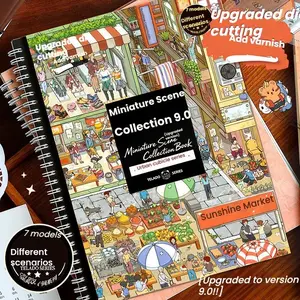 City Cubicle Themed Scene Sticker Book Collection, 7 Styles 14 Sheets Clear PET Layered Stacking Diorama Stickers, Urban Office Room Immersive Journaling Decor Stickers for Junk Journal Planner Scrapbooking DIY Handcraft
