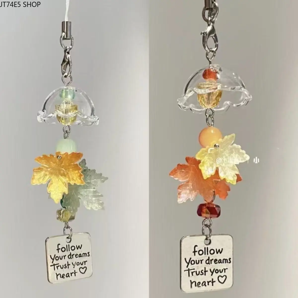 Maple Leaf Wind Chime Pendant Lanyard, Simple Multi-Use Chain for CCD Camera, Phone, Bag, Pencil Case & Keys, Lovely Daily Gift