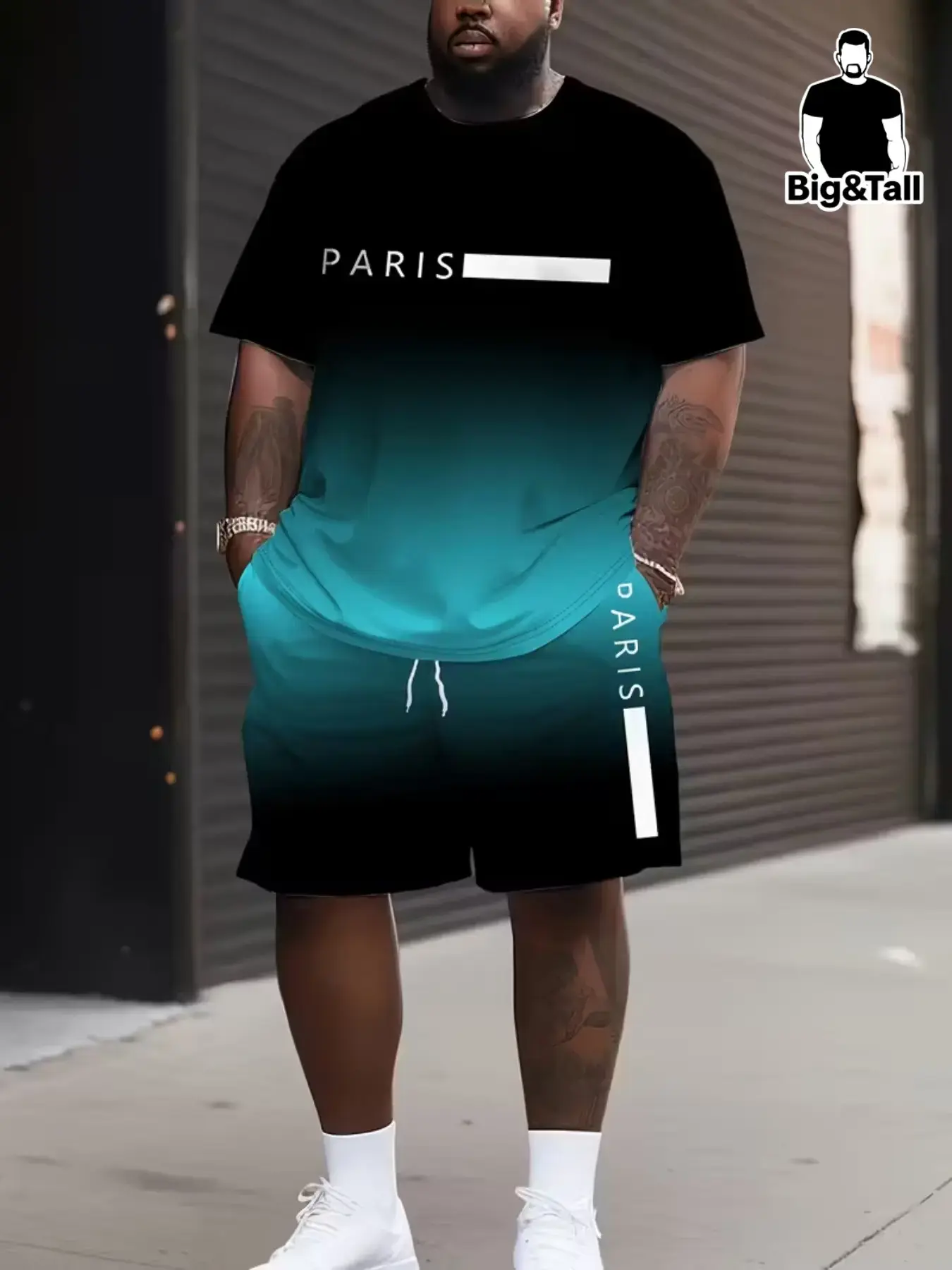 Men's Plus Size Casual Sportswear Set, Athleisure Gym Clothes, Short Sleeve T-Shirt & Shorts 2-Piece, Breathable Loose Fit Quick-Dry Summer Fitness Outdoor Clothing, Sport Casual Outfit, Short Sleeves Set