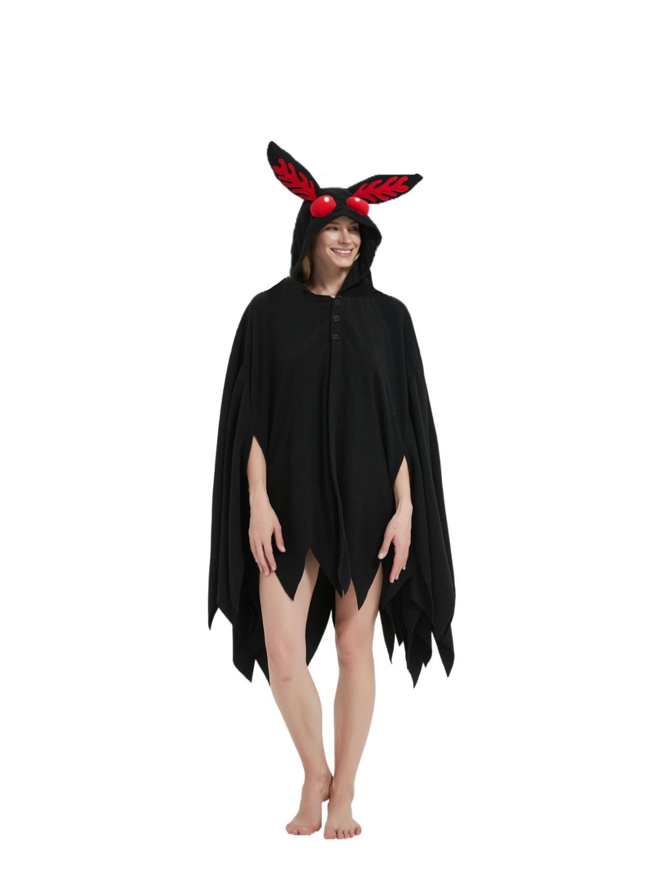 Unisex's Halloween All Over Print Animal Design Hooded Sleep Cape, Casual Cloak Sleeve Button Design Sleepwear for Halloween Party, Fluffy Pajamas for Winter, Fluffy Pajamas, Pyjamas for Women, Costume