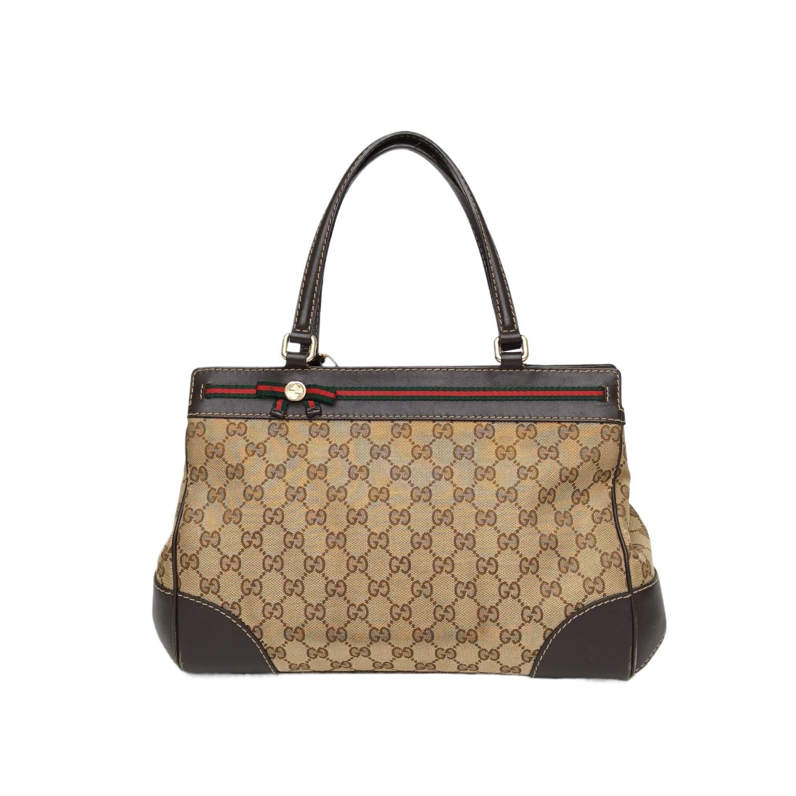 Pre-owned GUCCI 【Diz】Monogram Canvas Gold Hardware Handbag Monogram