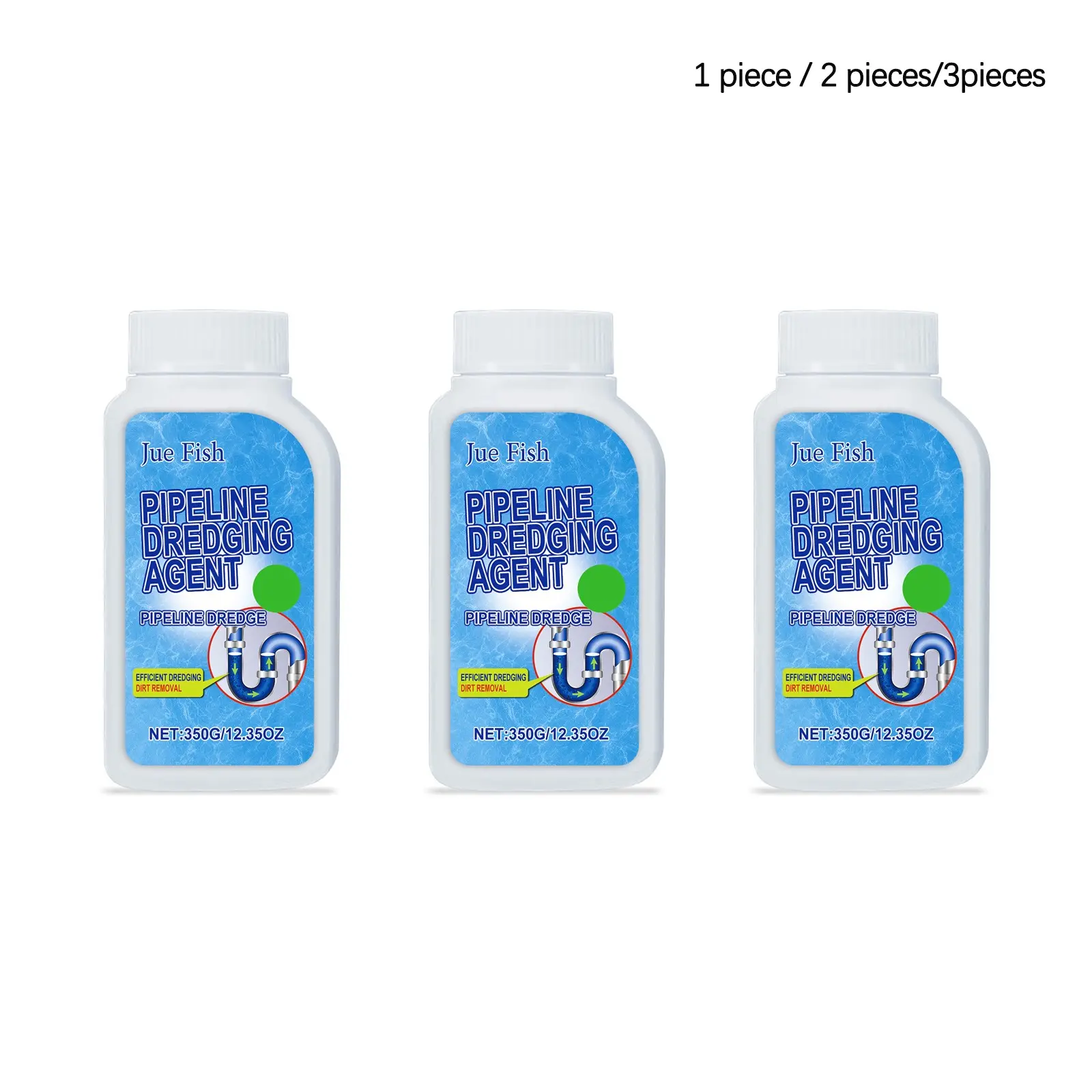 Drain Unblocker Powder (350g/350g*2/350g*3), Quick Drain Cleaning, Kitchen Toilet Sink Unblocker, Dissolves Clogs, Prevents Blockages