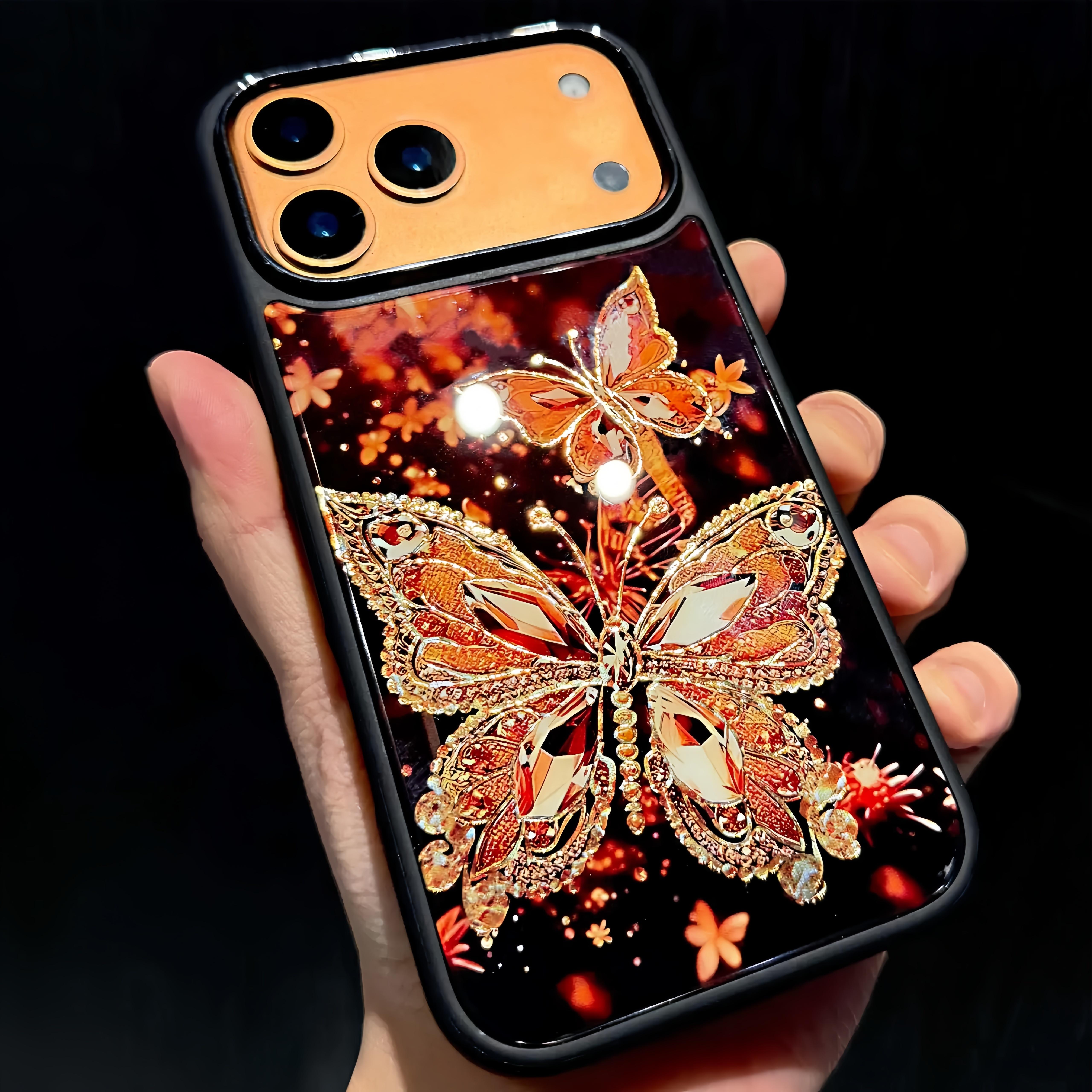 Stained Glass Inspired Floral Magnetic iPhone Case Compatible With iPhone 17/16/15/14/13/12/11  Pro Max Plus Air Series Magsafe Supported 2mm Raised Bezel Lip Screen Protection