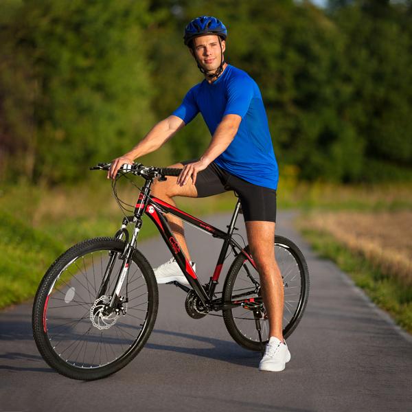 CamPingSurvivals 26 Inch 21 Speed Explorer Red Black Mountain Bike