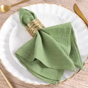 MLMW Sage Green Cloth Napkins Set of 6 Cotton Linen Spring Napkins Cloth Bulk Washable Dinner Napkins 16"×16" for Wedding Baby Bridal Shower Birthday Garden Party Table Decor