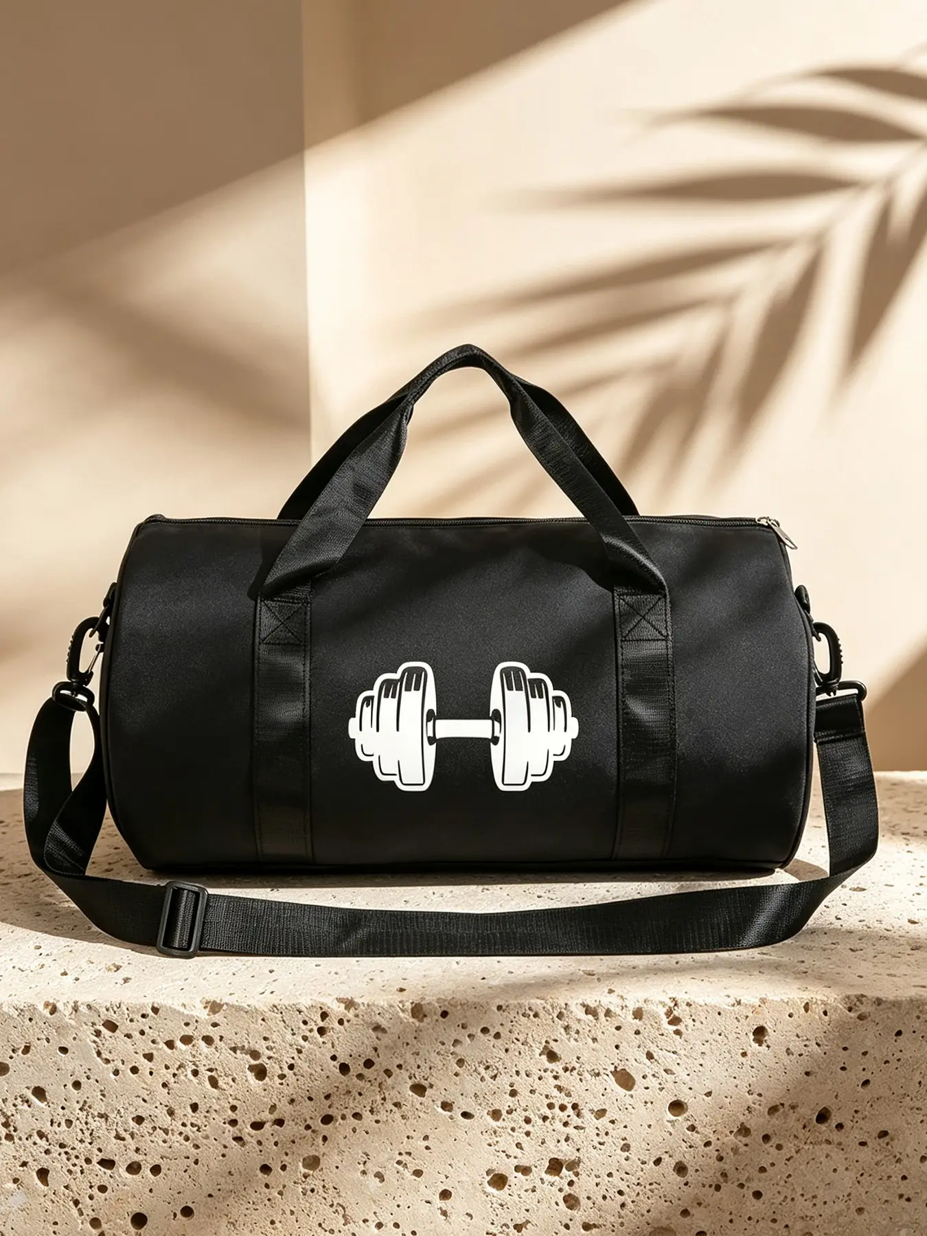 Gym Print Large Capacity Fitness Bag, Lightweight Foldable Sports Duffel Bags, Men's Travel Bag, All Seasons, Business & Outdoor Use