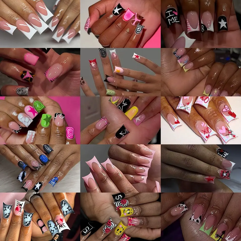 360pcs Y2K Almond Shape Nail Art Set, 15 Mixed Macaron Colors, Acrylic False Nails, Fake Nails, DIY Daily Use for Women and Girls