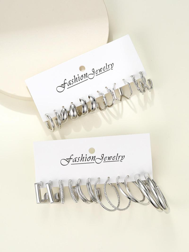 Elegant Simple Metal Style Vintage Jewelry for Summer, Women's Earrings Necklace & Rings & Bracelet & Earrings & Anklet Chain, Five-in-one Fashion Jewelry Accessories Suit for Gift Back To School, 90s Vintage Jewelry, Cute Jewelry