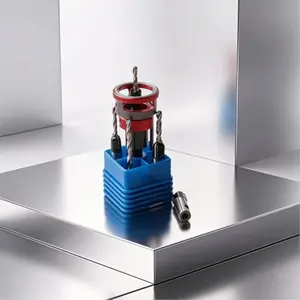 5 PCS Countersink Drill Bit Set with Auto-Depth Stop & Pilot Drill - 1/4" Hex Shank Tungsten Carbide 2-Flute Bits, 2.8/3.2/3.5/4mm, for Woodworking, Metalworking