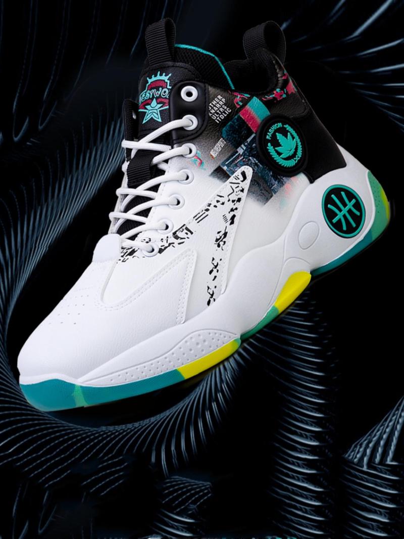 Men's Basketball Shoes, Casual Sporty High Top Lace Up Non-slip Running Shoes, Fashionable Sneakers for Daily Wear