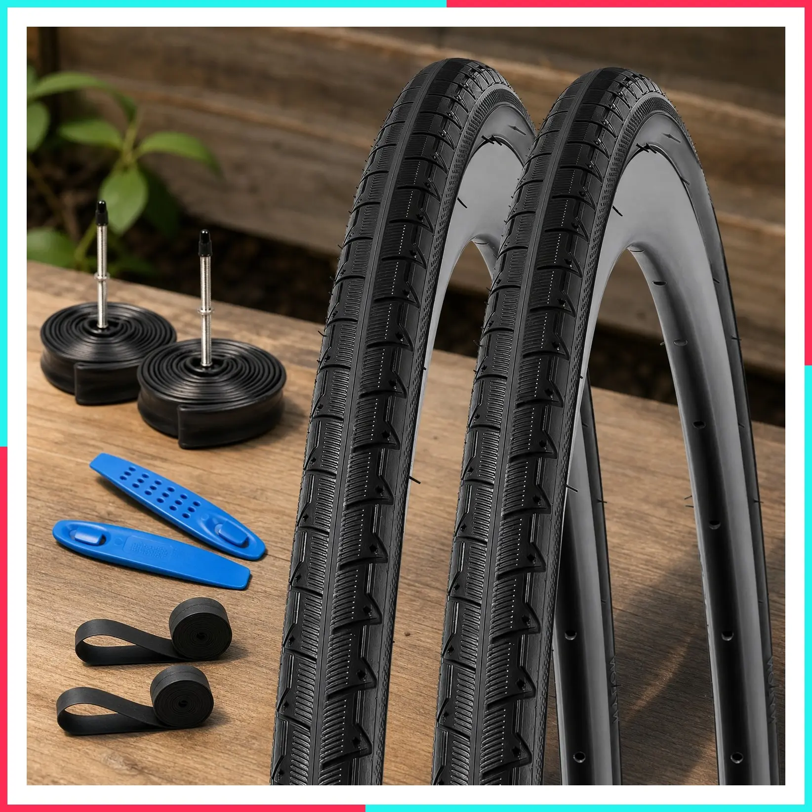 2-PCS 700C Bike Tires 700x25C 25-622 Compatible with Road Bike Tires 700x23C/24C/25C/26C/27C Bicycle Tires (Y-785)