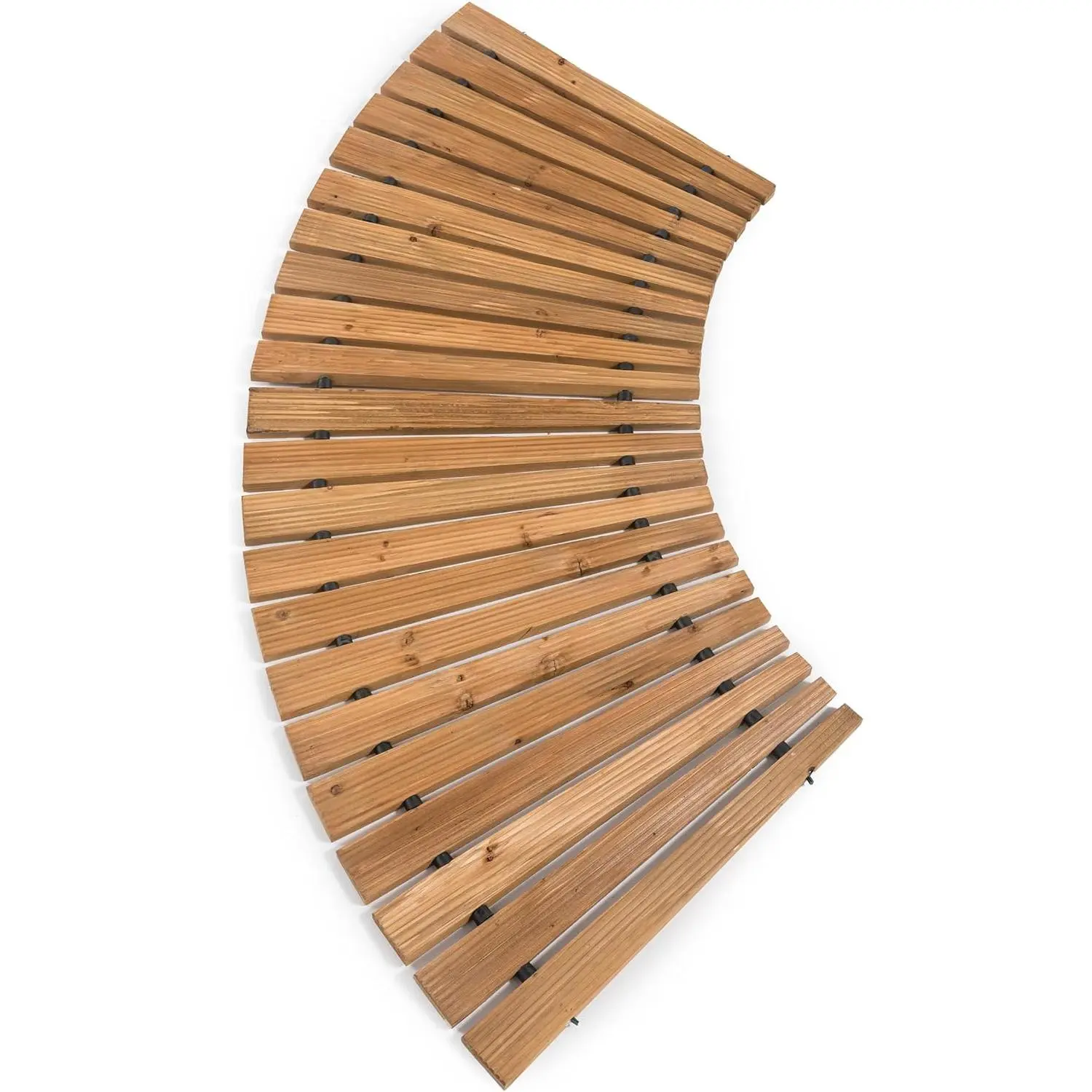 4' Curved Outdoor Wooden Pathway | 18" Wide  Outdoor Garden Walkway | Weather-Resistant Hardwood Cedar Board Walkway Landscape Edging | Decorative Lawn Patio Wedding Party