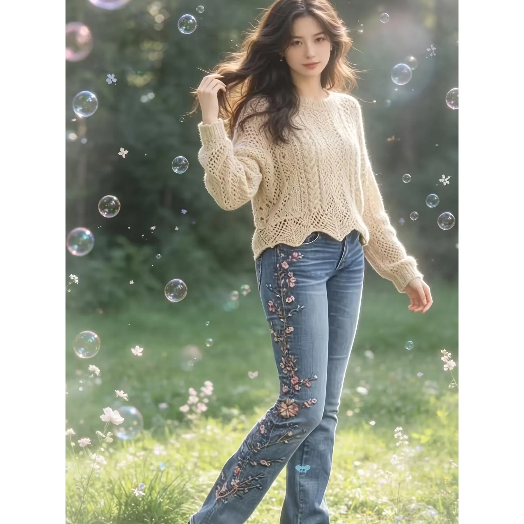 Vintage Embroidered Bell Bottom Black Friday Exquisite Jeans