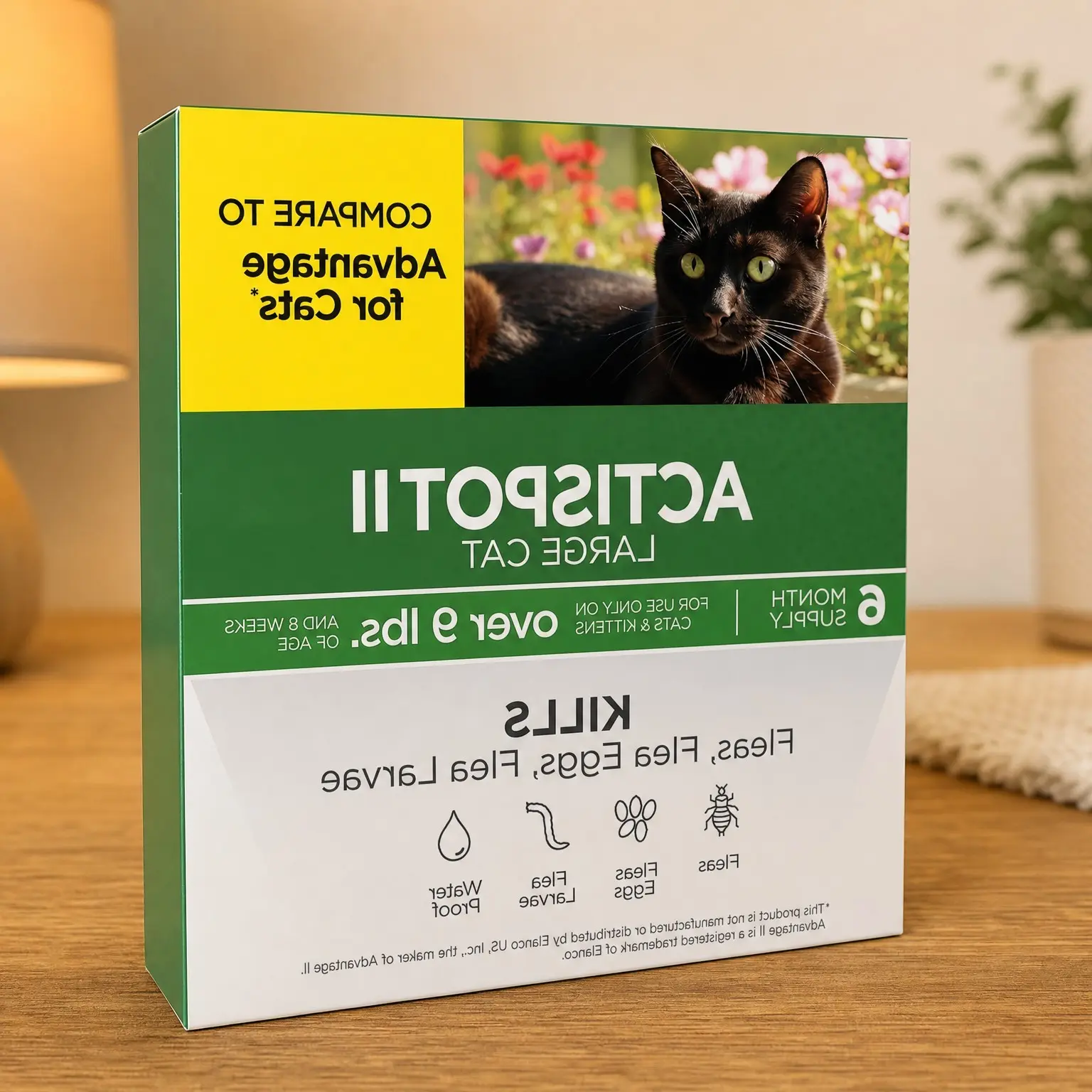Flea Treatment for Large Cats 9+ lbs, 6 Doses, Powerful Prevention and ControlGift