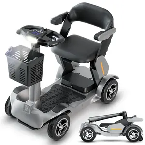 4 Wheel Mobility Scooter for Seniors - 500W Motor & 35 Miles Long Range, Smart AI Safety System with Seat Sensor, Foldable Electric Powered Scooter, 300 lbs Capacity, All-Terrain 9"&10" Tires
