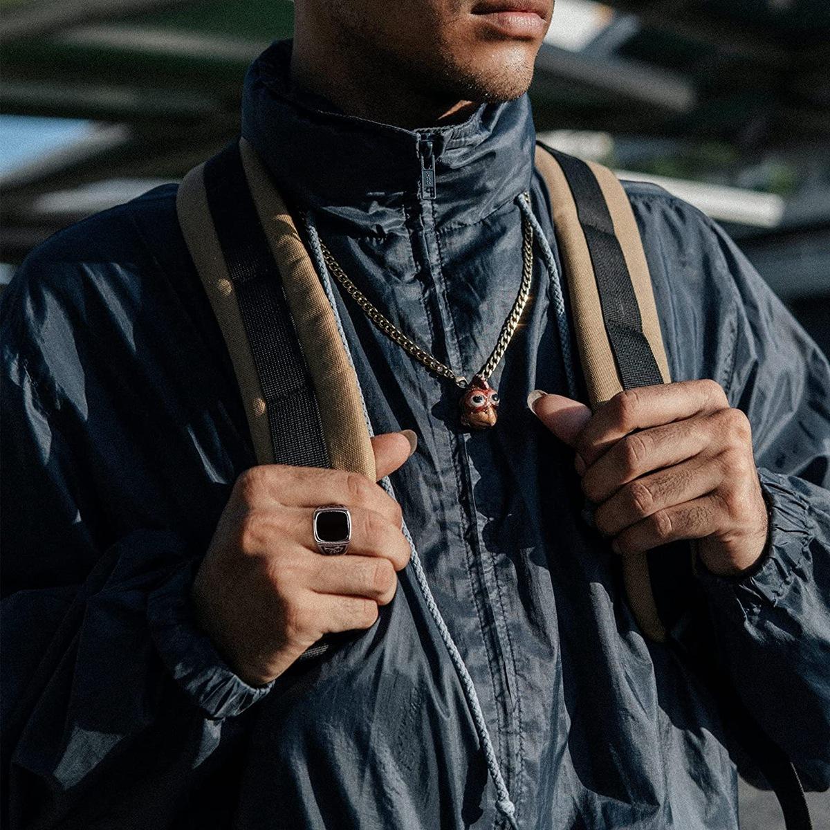 Popular Celtic Triangle Knot Cast Titanium Steel Ring, European and American Men's Fashion Accessory, Personalized Ring