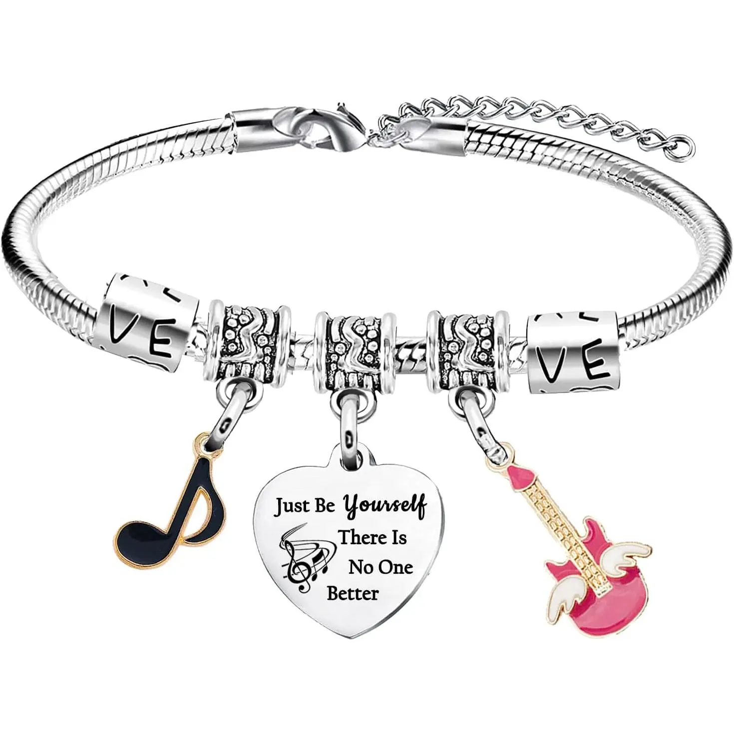 Inspirational Bracelet  Quotes Women  Gifts Just Be Yourself Fans Musicians  Stainless Steel Bangle Fashion  Modern Female Adult 7 Inches  Size