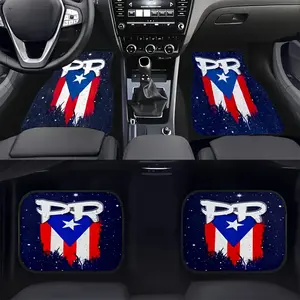 Puerto Rico Pride Car Floor Mats Set of 4, Auto Accessories Car Floor Mats, Universal Fit for Sedans & SUVs. All-season Non-slip Wear-resistant Easy-clean Car Interior Floor Mats, Ideal Independence Day Gift for Men and Women
