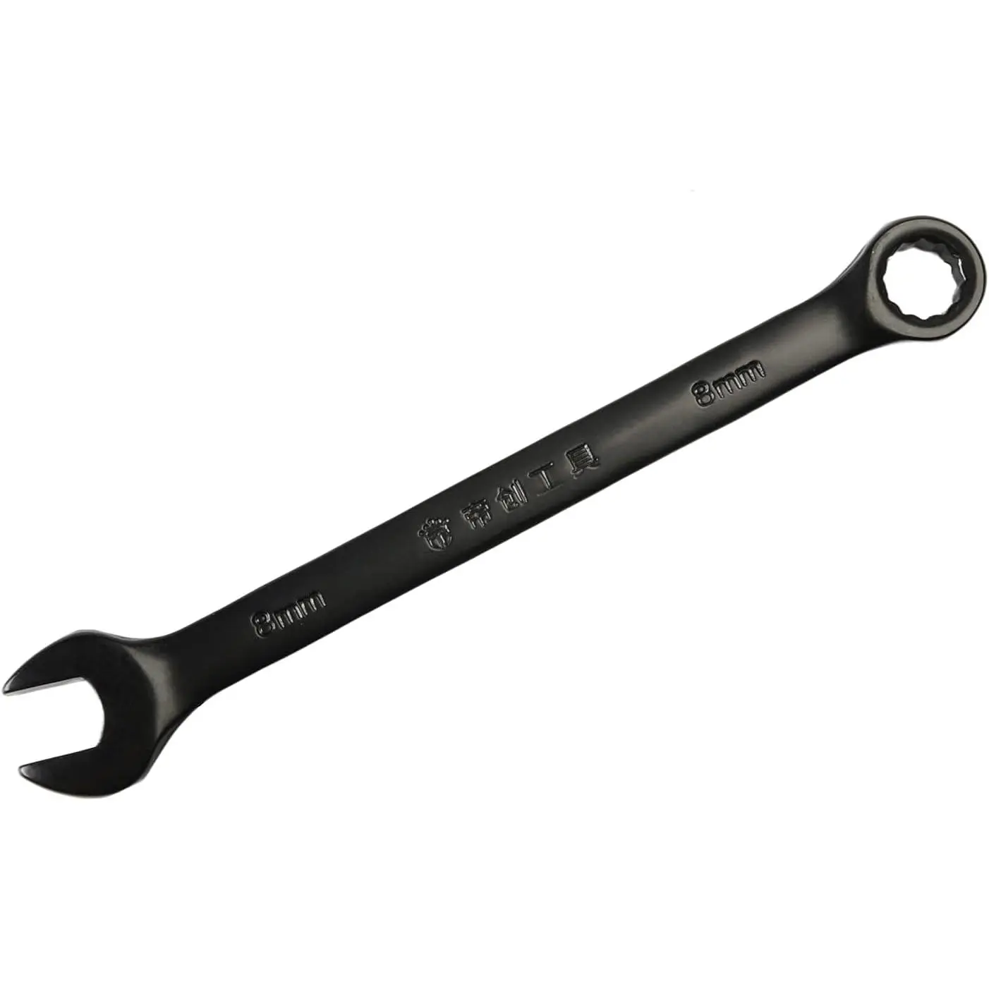8mm Opening Combination Wrench, 12 Point Ratcheting Wrench, Cr-V Material with Black Electrophoresis Coating, 115mm Length for Repair Industrial Usage
