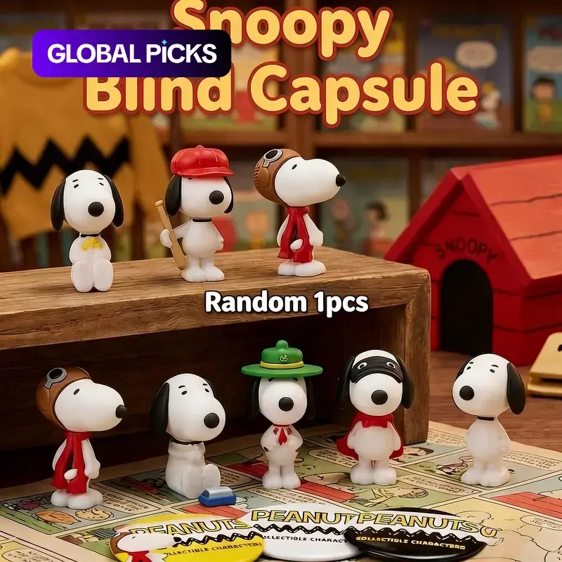 Peanuts Snoopy Blind Capsule PVC Cartoon Figurine, Figurines for Collectors, Official Licensed, 1 Random Kawaii Collectible, Cute Mini Desk Decor Gift, Perfect for Collectors #GLOBAL PICKS