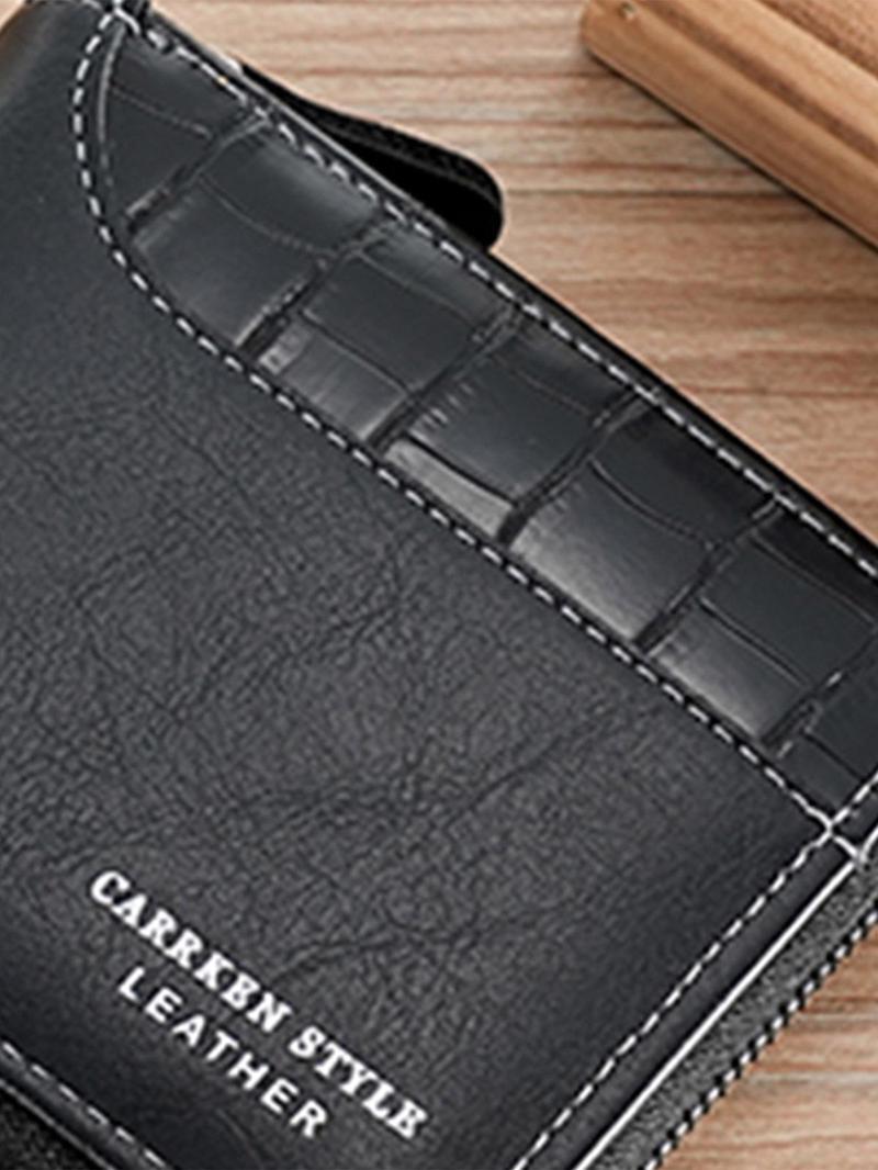 Leather Men’s Wallet Luxury Mens Purse Male Zipper Card Holders with Coin Pocket  Wallets Gifts for Men Money Bag