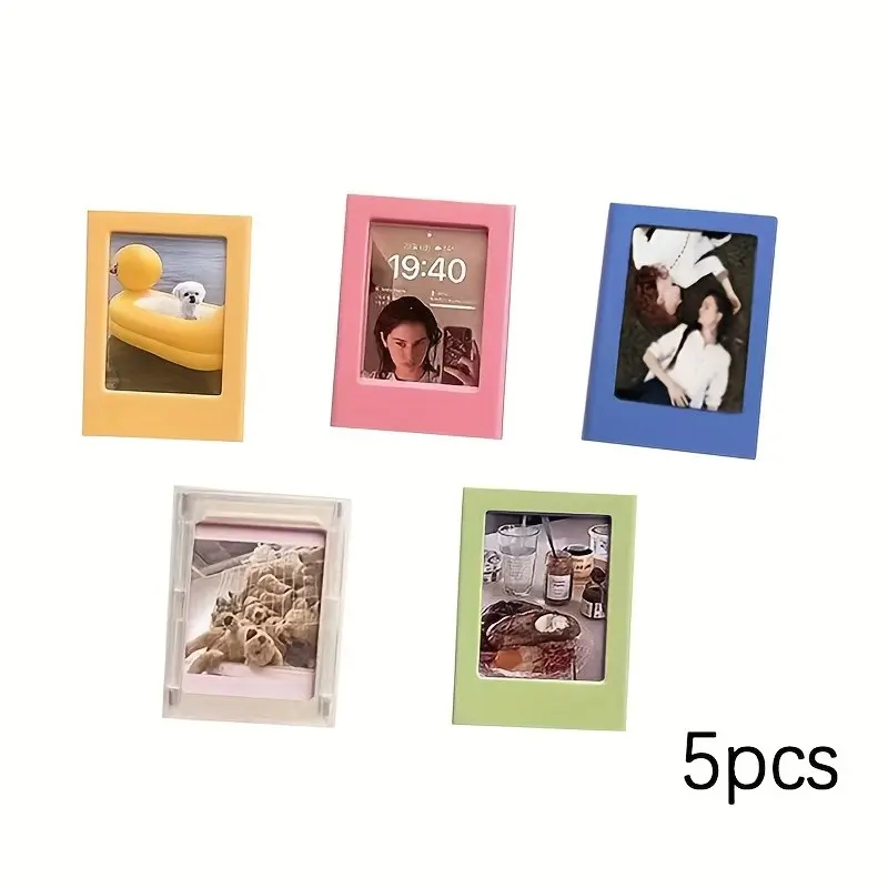 5/8 Colorful 3-Inch Magnetic Frames, Refrigerator Magnets for Fujifilm Instax Photos, Office Kitchen Living Room Decor, Valentine Birthday New Year Gifts