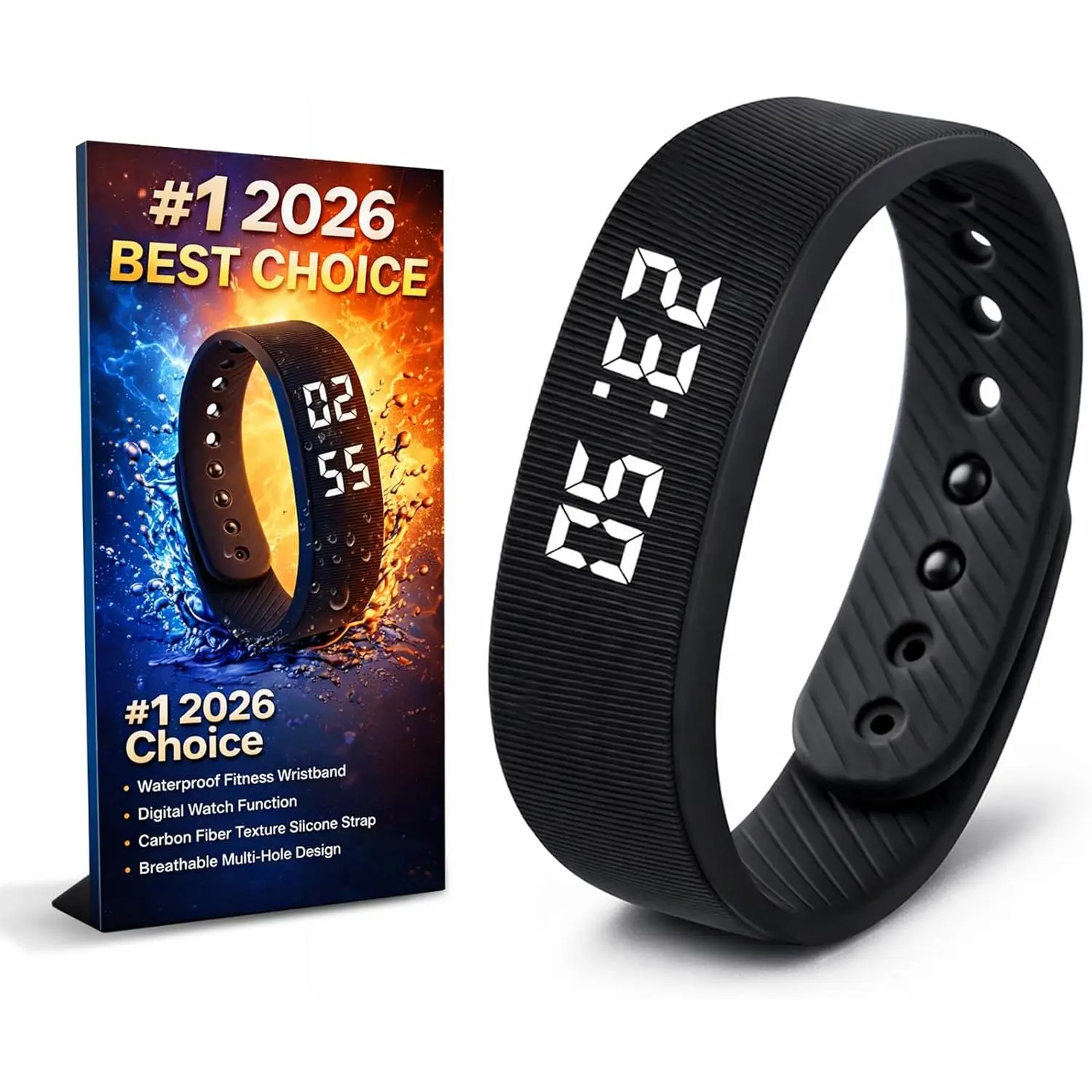 Vibrating Silent Alarm Clock Wristband - USB, Portable, Compact Silicone Unisex Adults' Wearable Bracelet for Heavy Sleepers, Deaf Users, Won't Wake Partners