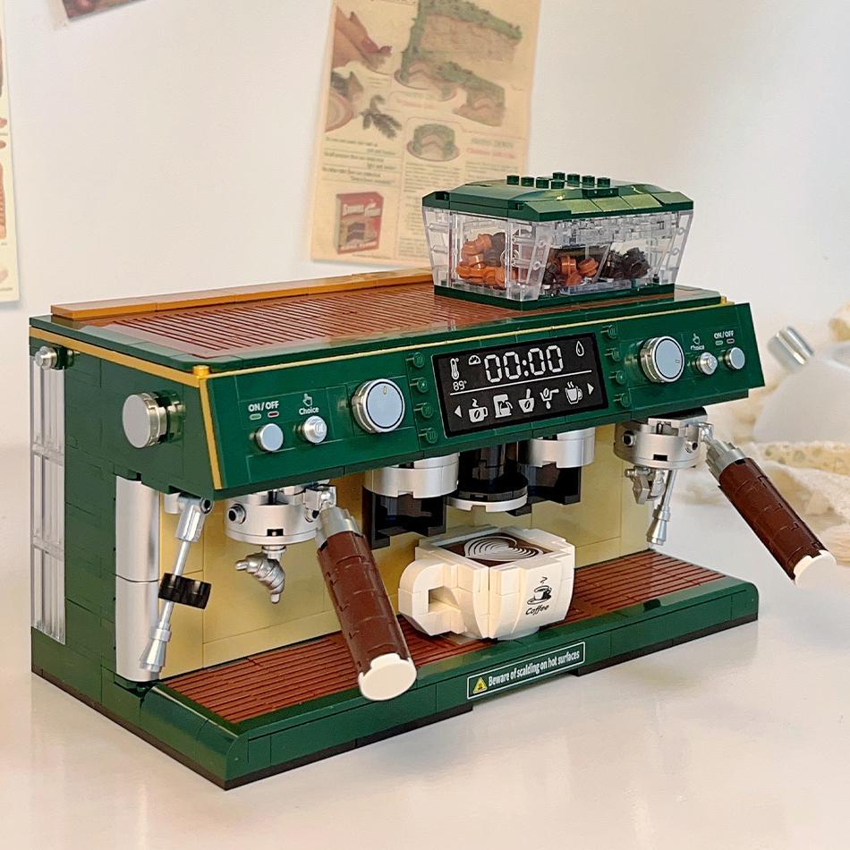 Coffee Machine Building Block Set, 1 Set Miniature Retro Coffee Maker ...
