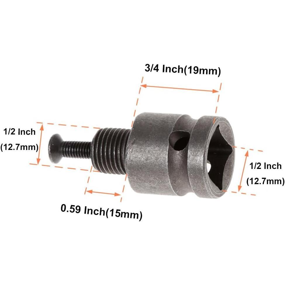 1/2-20UNF Mount 1.5-13mm Capacity Key Drill Chuck for Air Impact Wrench Converter Conversion Tool with Chuck Key and 1/2 inch Socket Square Female Adapter