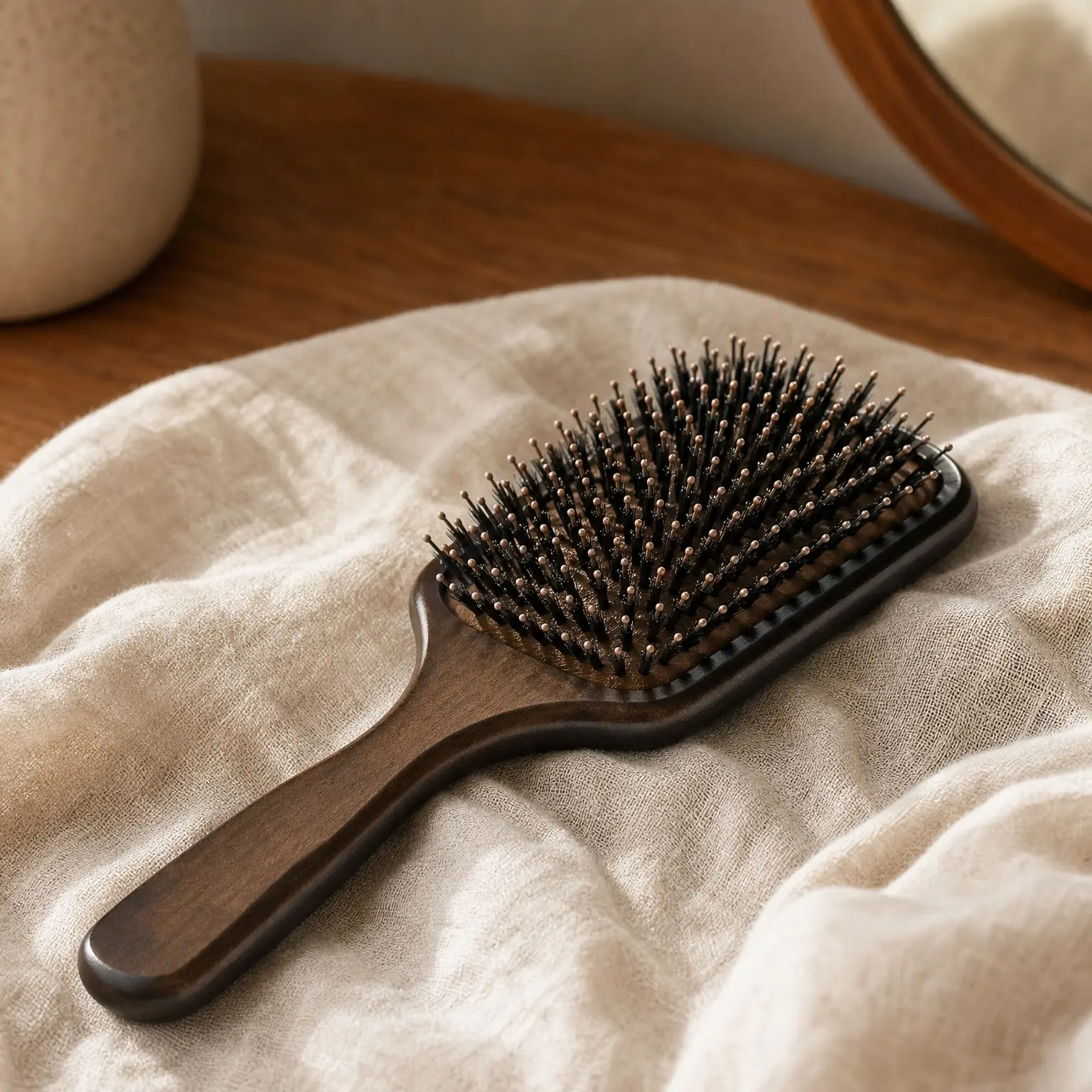 Boar Bristle Hair Brush Set, Soft Bristle Detangler for Enhanced Shine – Ideal for Long, Short, Thin, Curly, Straight, and Wavy Hair – Hairbrush for Men, Women, and KidsGift
