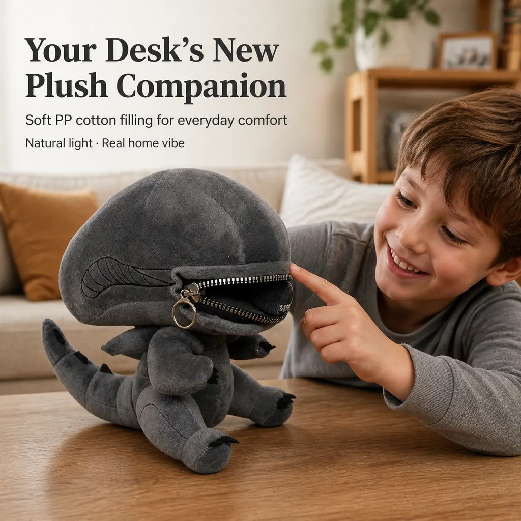 soft Plush Toy, Creative Zipper‑Mouth Monster stuffed animals, Cute Sci‑Fi Doll Gift