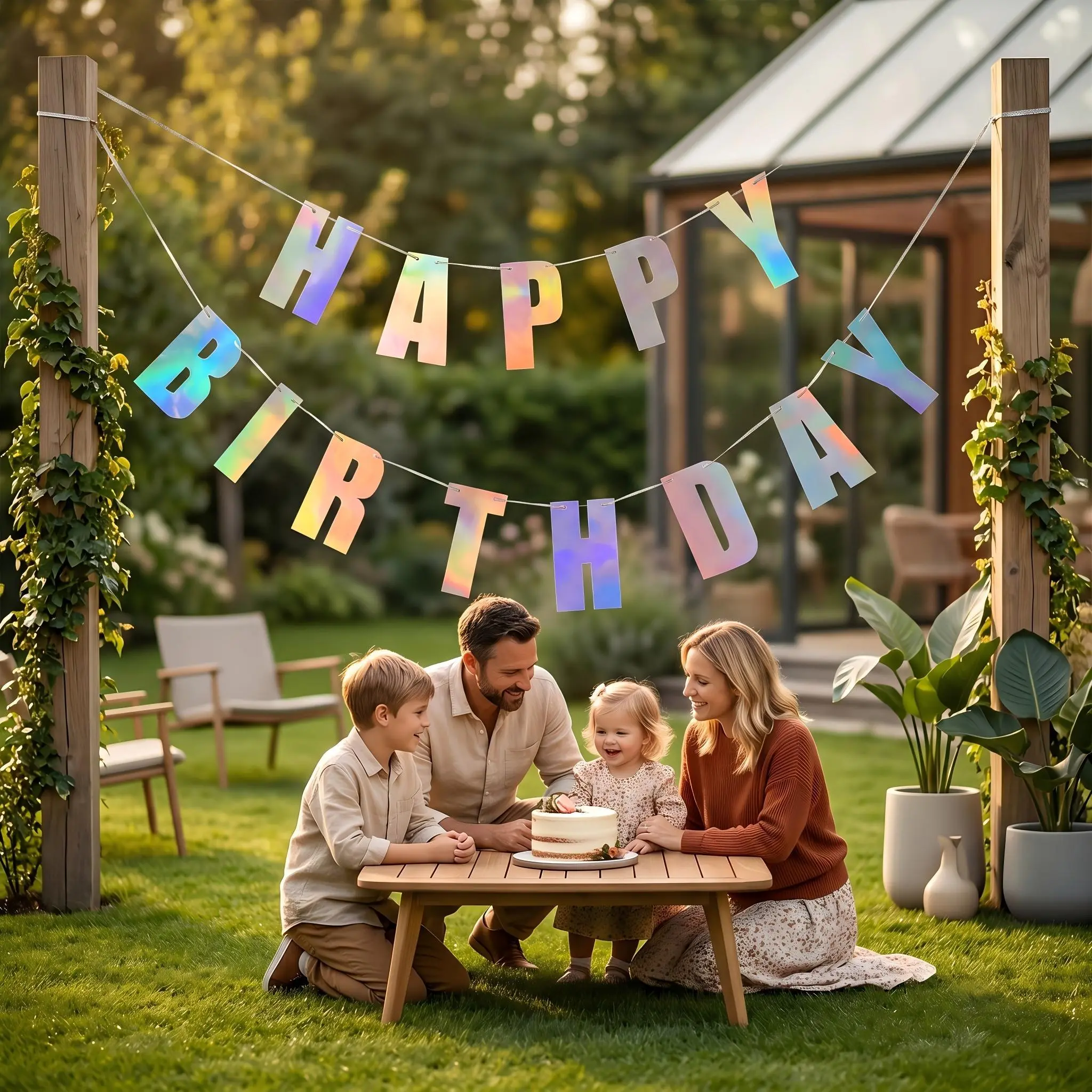 1 Set of Dazzling Laser-cut Birthday Party Banner Flags, Reflective Banner, Luminous Pull-string Flags, Premium Texture, Birthday Party Supplies, Letter Banner, Hanging Decoration, Atmosphere-enhancing Item, Suitable for All Seasons
