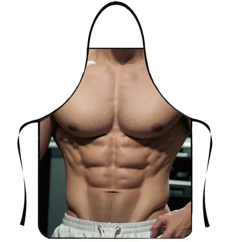 Best-selling muscle man apron, funny sexual interest party personalized apron, kitchen barbecue sleeveless apron, Funny aprons, Novelty cooking aprons