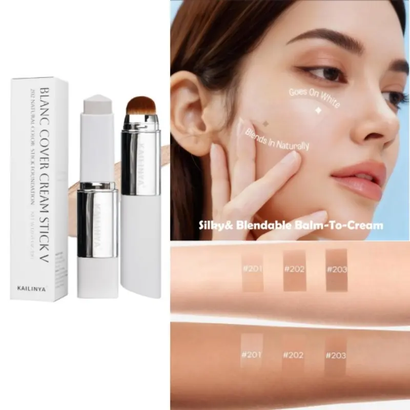 Dual-Ended Color-Changing Foundation Stick, Long-Lasting, Flawless Coverage, Concealer & Contour, Multi-Functional, Natural Finish, Daily Use