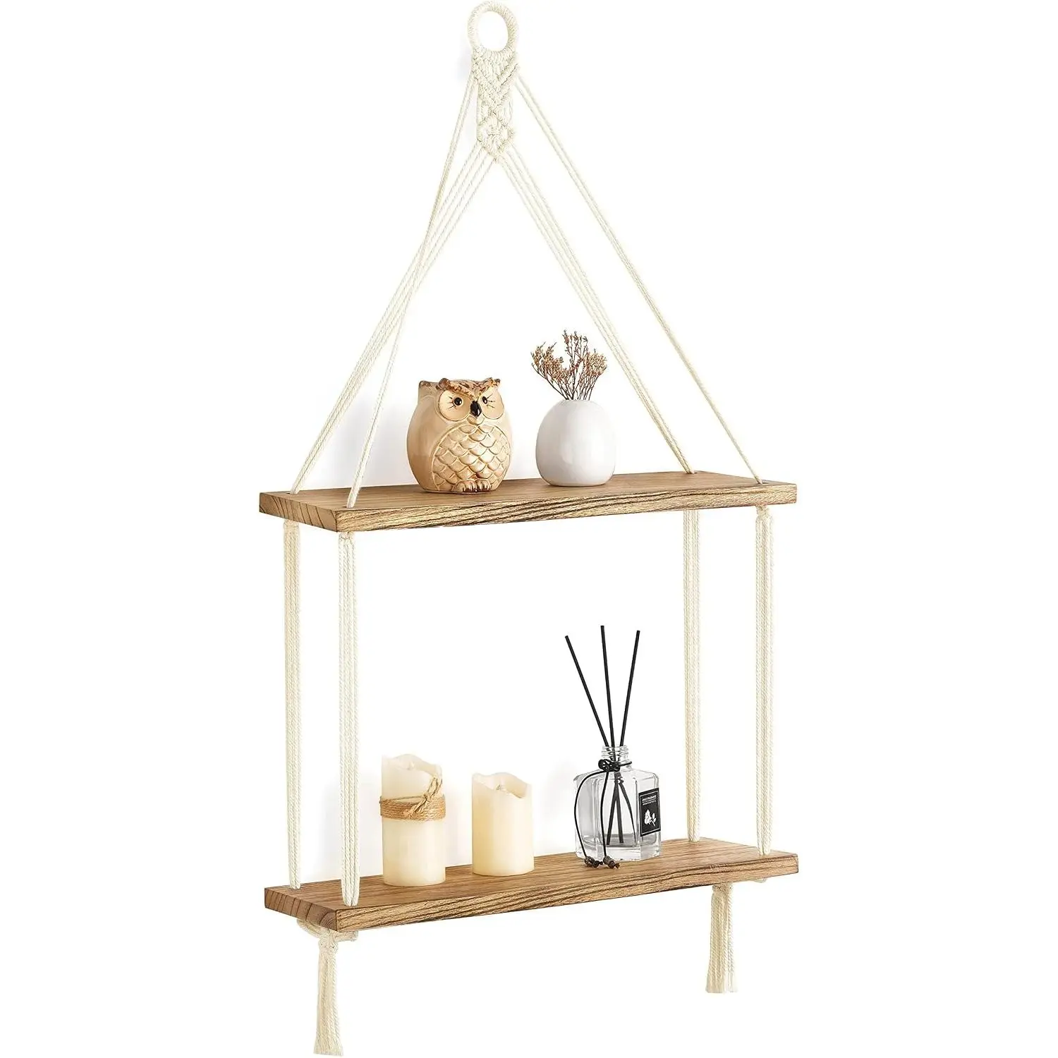Macrame  Shelf 2 Tier Boho Wall Room Decor for Teen Girls