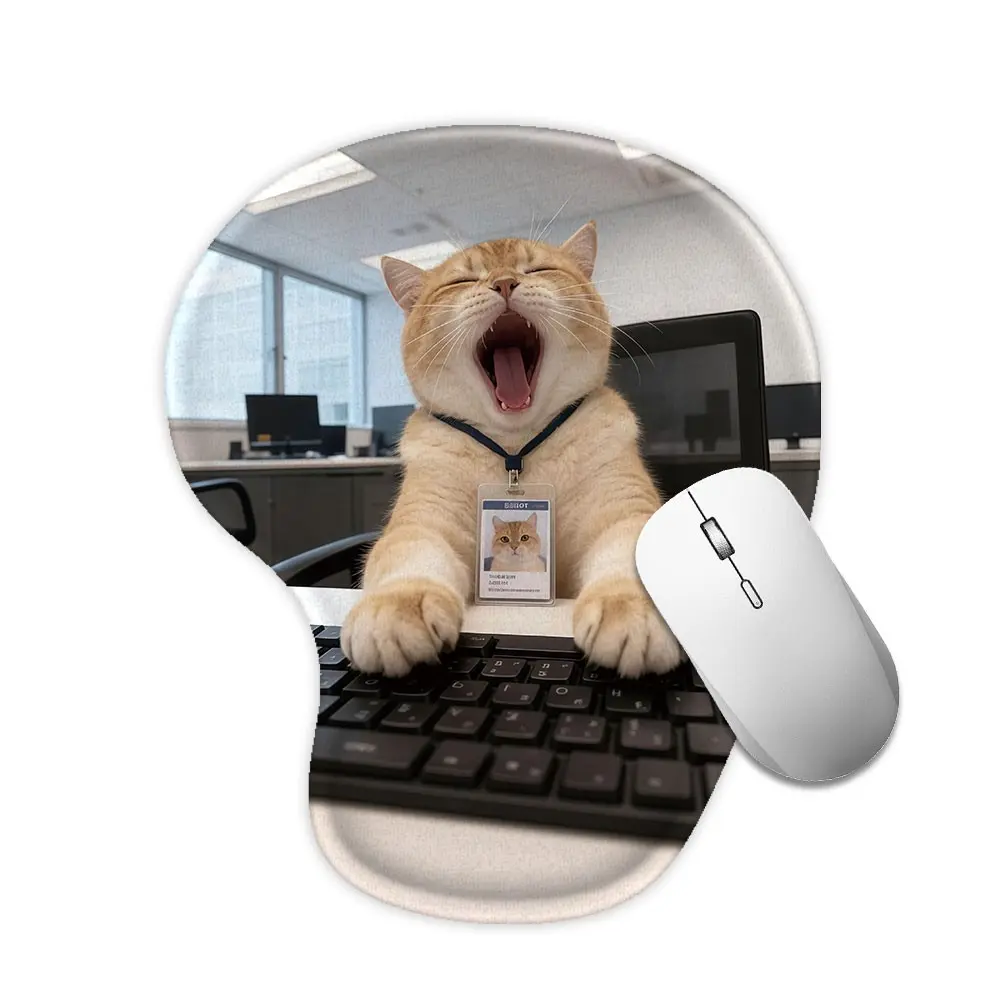 Funny Style Wrist Rest Mouse Pad, Ergonomic PU Non-Slip Base, Ideal for Desktop, Office, Gaming, Home, School, and Office Use