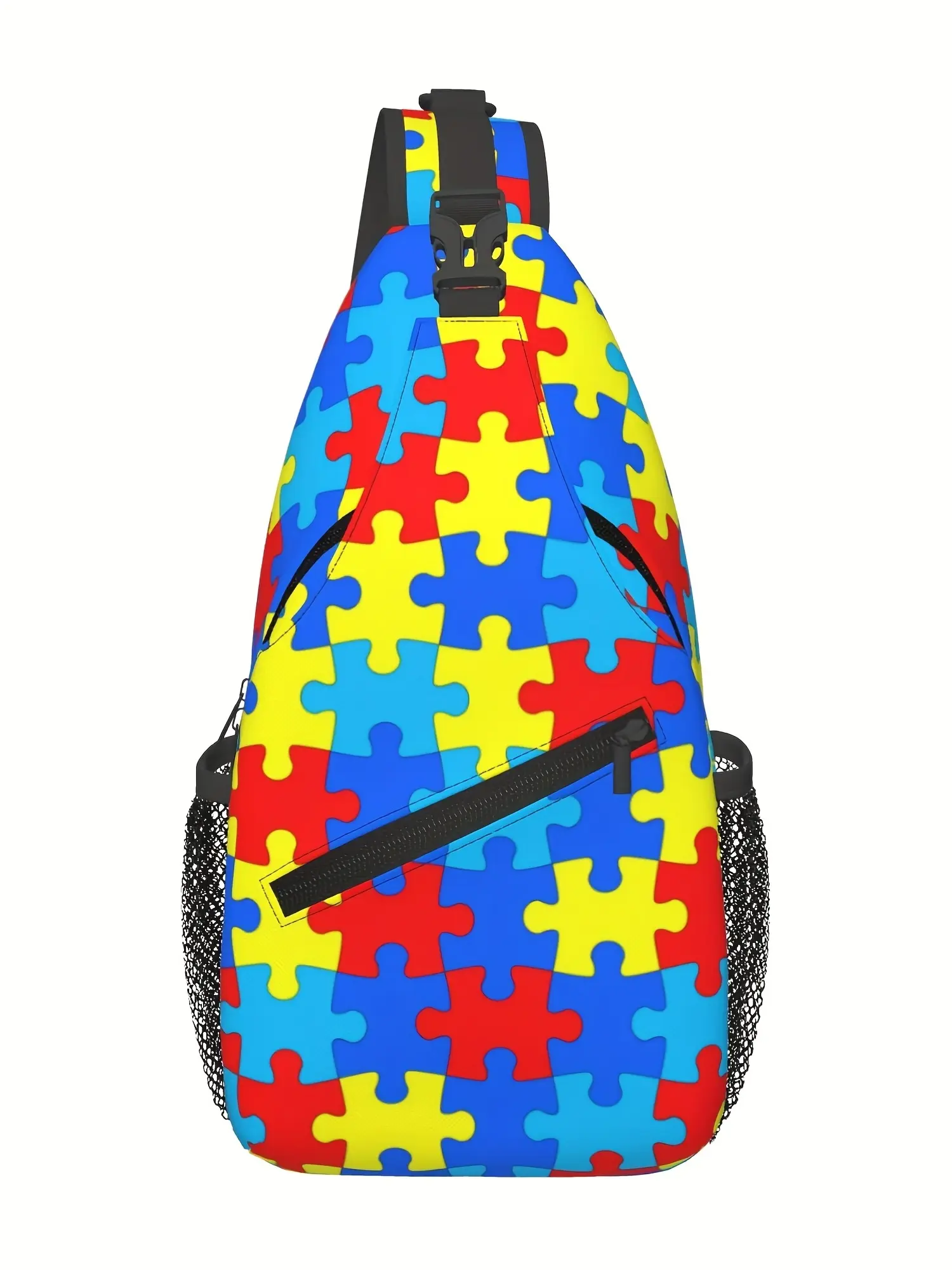 Autism Awareness themed Crossbody Bag Sling Bag for Daypack Daily Use Travel Hiking,Adjustable Shoulder Strap Lightweight Chest Bag For Men Women Gift