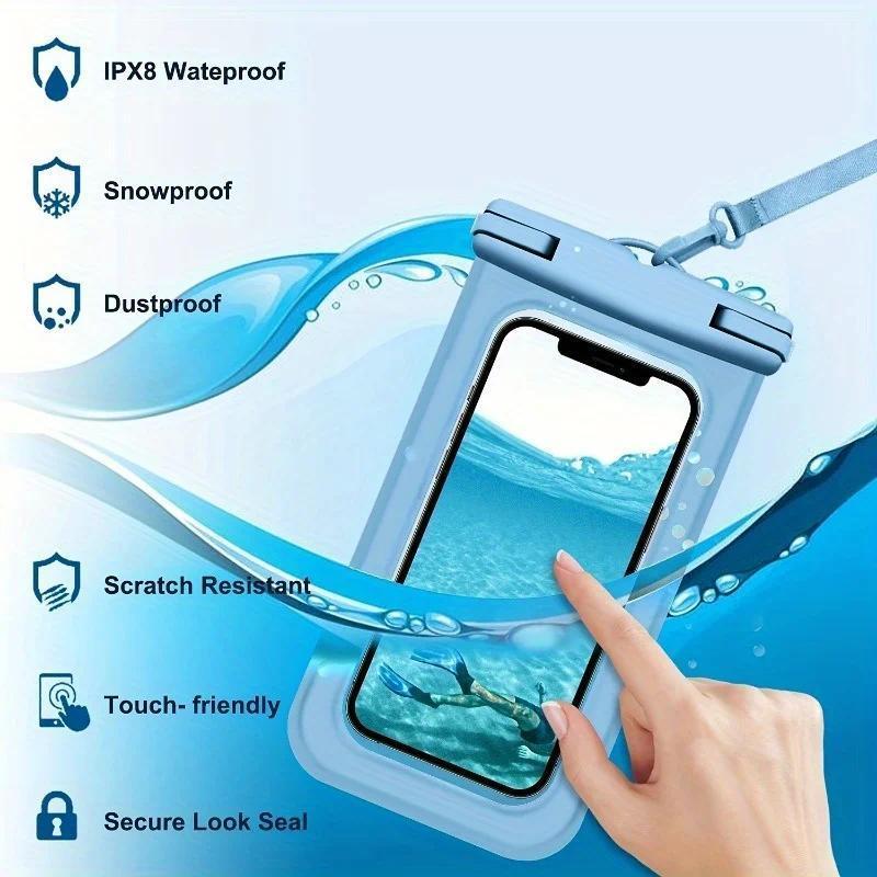 Waterproof Phone Bag, 1 Count Universal Large Capacity Phone Case with Lanyard, Swimming Phone Bag, Phone Accessories for Swimming, Beach, Pool, Phone Accessories, Cover, Smartphone