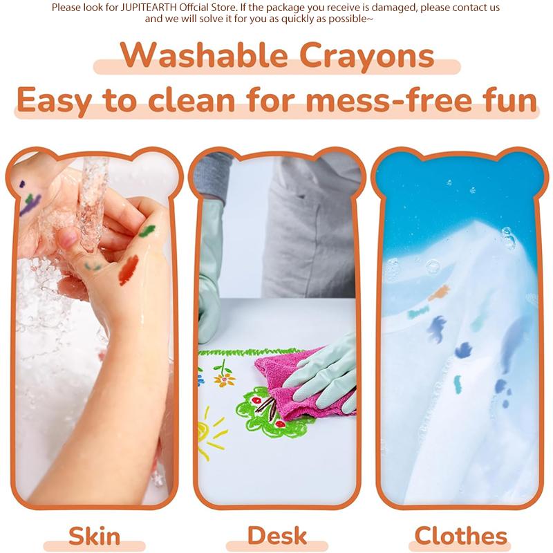 Twistable Jumbo Crayons Set, 36/24/12Colors Silky Smooth Gel Crayons and 6pcs Water Brush Pens, Washable Crayons, Watercolor Toddler Soft, Bear Crayons, gift for Boys GirlsDrawing/Painting/Beginners/Artists Art/School Supplies, valentines gift for bf