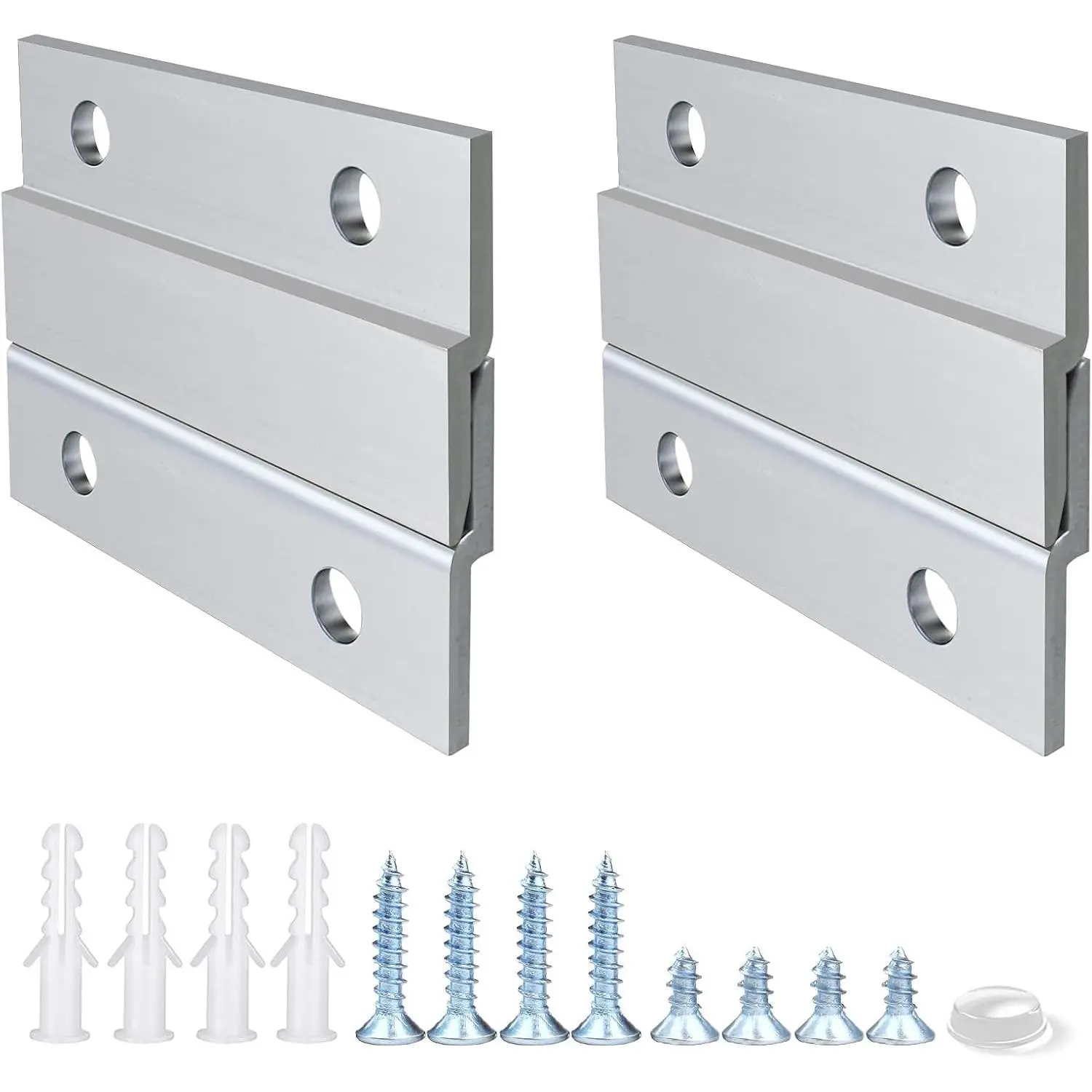 2 Inches Aluminum French Cleat Picture Hanger, 30lbs Capacity Interlocking Wall Mounting Bracket Hardware Kit for Hanging Mirrors Art Frames Shelf Whiteboard (2"-2 Pairs)