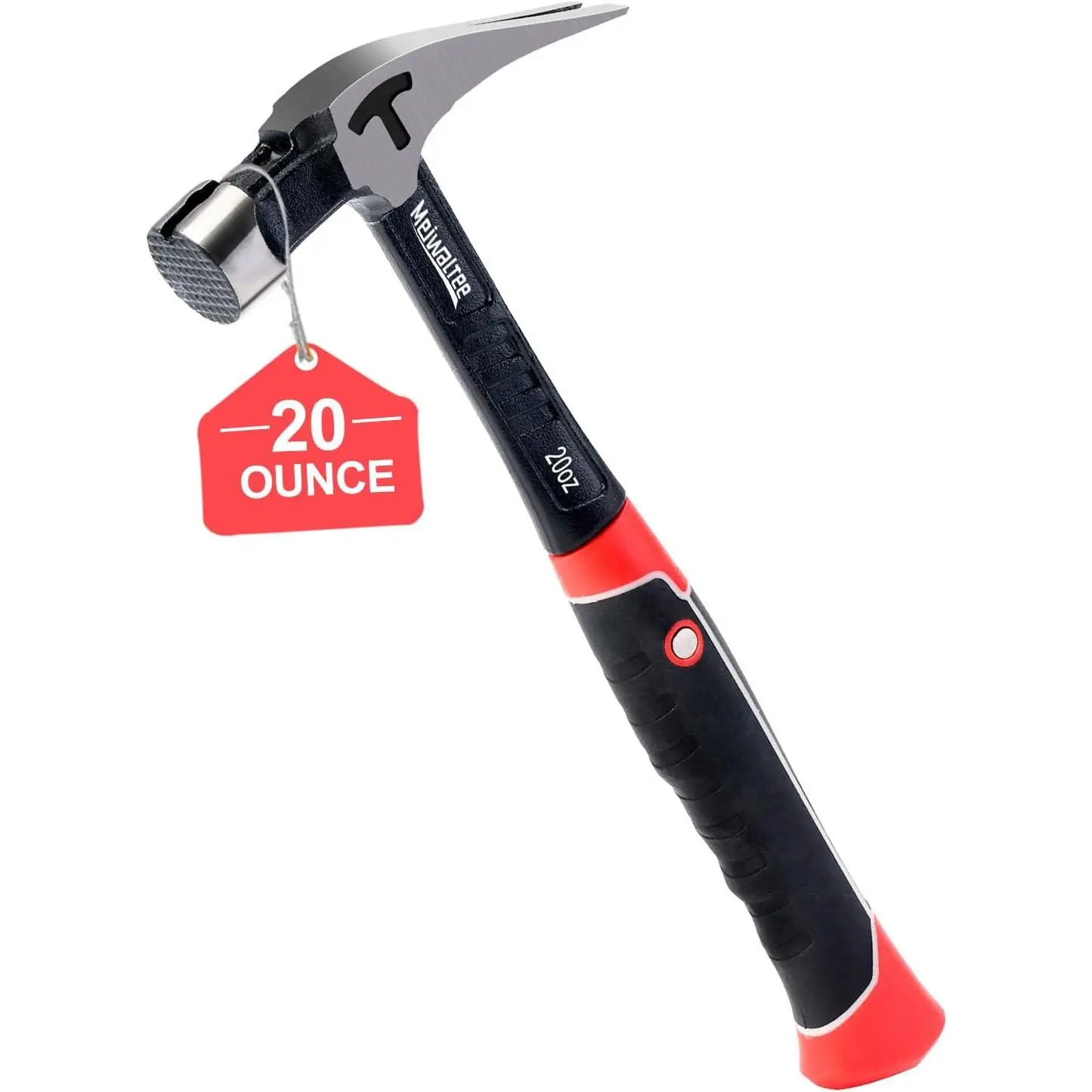 20 oz Duty One-piece Forged, Straight Claw with Nail Holder, Rip Claw with Milled Fachock-Absorbing Reduction Grip