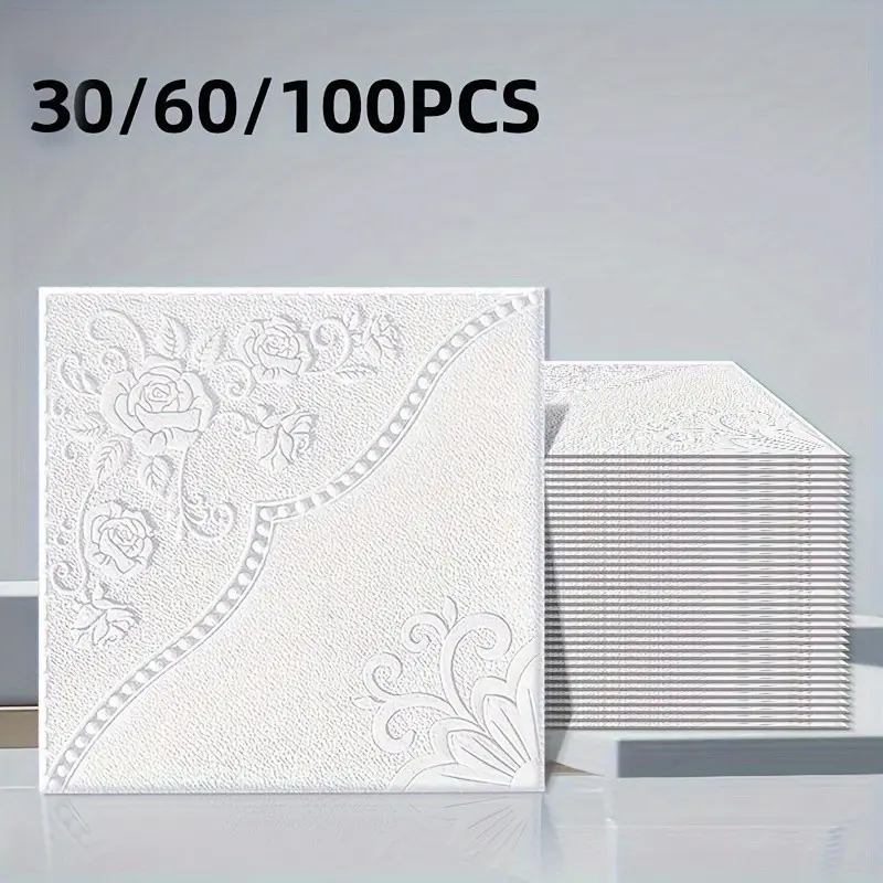 Self-Adhesive Foam Wall Stickers, Easy Application and Removal, Ideal for Ceiling, Living Room, Bedroom, Kitchen, Restaurant
