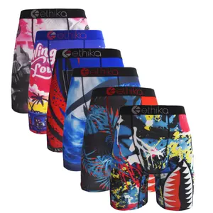boxers 6Pcs Men Underwear Boxers Breathable Man Swimming Underpants Plus Size Print Mens Panties Trunks Sexy Men's Boxershorts